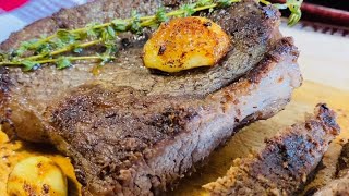 A Simple way to cook Sirloin Steak  WellDone ButterBasted Steak [upl. by Ekaterina]