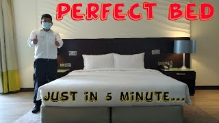 How to make bed  perfect bed making  hotel bed linen luxury bedding [upl. by Eitac]