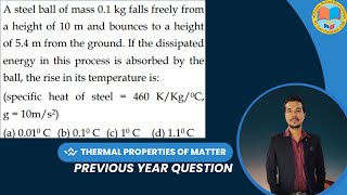 A steel ball of mass 01 kg falls freely from a height of 10 m and bounces to a height of 54 m fro [upl. by Hguh]