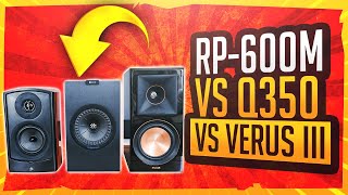 KLIPSCH RP600M vs APERION AUDIO VERUS III vs KEF Q350 Bookshelf Battle 2 [upl. by Yanarp757]