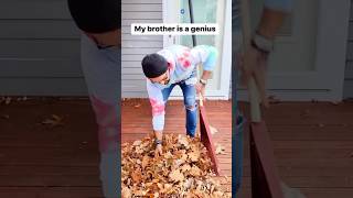 Easier way to rake leaves fall rake yardwork outdoors [upl. by Elum]