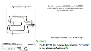 Oberhitze Heizelement wechseln amp tauschen Für Whirlpool Bauknecht Ignis Indesit  Backofen Herd [upl. by Yllil772]