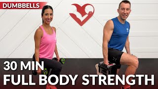 30 Minute Full Body Workout at Home Strength Training with Dumbbells  Dumbbell Resistance Training [upl. by Alejandra]