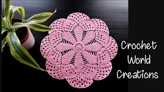 Crochet Doily Unique Crochet Pattern  Step by Step Instructions thalposh crochetworldcreations [upl. by Hesther498]