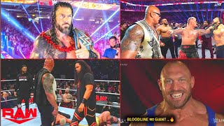 Holy shi 🤯 7ft HIKULEO in the bloodline  rock returns  Ryback  roman wwe monday night raw [upl. by Adnohrahs333]