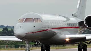 VistaJet Bombardier Global 6000 9HVJF landing and takeoff [upl. by Chad340]