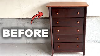 Modernizing A Vintage Wood Dresser From Facebook Marketplace  Furniture Flip amp Transformation [upl. by Wiseman]