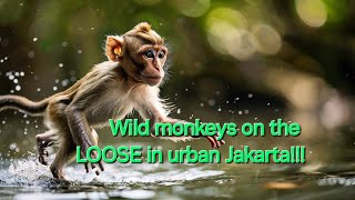 Who are the WILD monkeys running around urban Jakarta and what are they up to monkey [upl. by Chuch]