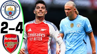 Manchester City vs Arsenal 24  All Goals and Highlights  2024 😳 HAALAND [upl. by Rehsa156]