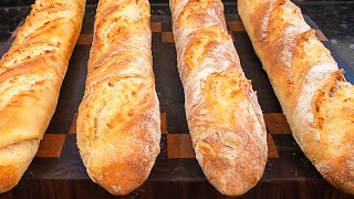 Simple Homemade French Baguettes The easy way using a baguette baking tray [upl. by Esinet]