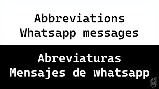 🏷️Abreviaturas mensajes de whatsappabbreviations whatsapp messages inglesespañolCAT ENGLISH [upl. by Yartnoed]