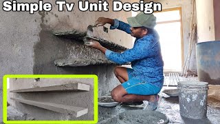 TV Showcase Unit Design PlasteringSimple TV Unit Design [upl. by Rudolfo]