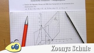 Ebenen mit Hilfe von Spurgeraden zeichnen Beispiel  Mathe Abi Blatt 1933 16 [upl. by Yve]