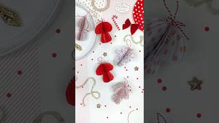 Świąteczne ozdoby z papieru DIY 🍄🎄 Christmas DIY ❤️ Ornament DIY christmasdiy christmaspapercraft [upl. by Sollars865]