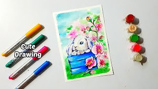 Easy Watercolor Painting for Beginners  Tutorial AamreenArtGallery [upl. by Llenet]