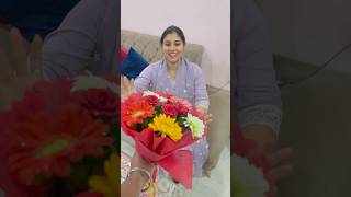 Surprising my wife with flowers  prank on wife 😂😂 prank viral youtubeshorts [upl. by Kraska]