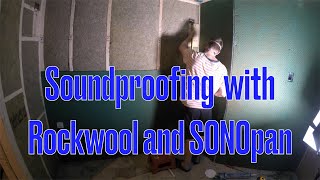 Soundproofing walls with Rockwool and SONOpan [upl. by Orpheus]