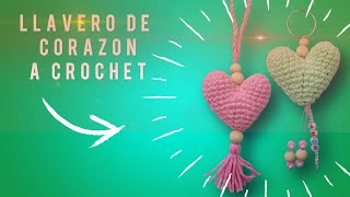 Llavero de corazón a crochet [upl. by Aseuqram]