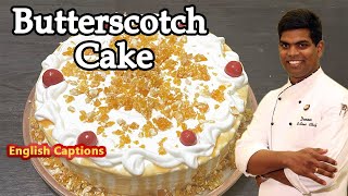 Butterscotch Cake  Without OVEN amp EGG LESS  Birthday Day Cake  CDK 211  Chef Deenas Kitchen [upl. by Nevag]