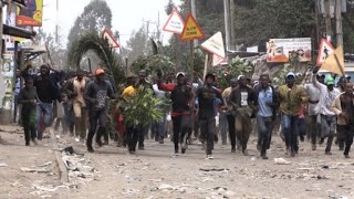 Tensions soar in Nairobis Mathare slum after disputed election [upl. by Ahseekal]