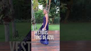 Vestido de festa  tendência em tons de azul [upl. by Bollen]