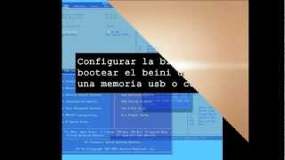 Configurar la bios para bootear el beini desde una usb o cd [upl. by Robbie]