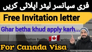 Sponsor Letter for Canada Visit Visa  Free invitation letter 2024 [upl. by Monie]