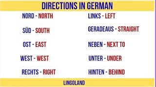 Directions in German [upl. by Ashraf]