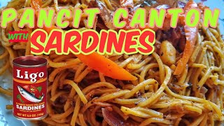 HOW TO COOK PANCIT CANTON WITH SARDINES [upl. by Aztin]