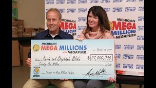 21 Million Mega Millions Jackpot Winners Kevin and Stephanie Blake [upl. by Ax]