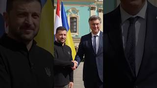 Ukraines Zelenskiy Meets Croatian Prime Minister in Kyiv [upl. by Nally]