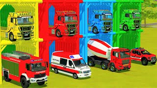 TRANSPORTING PIXAR CARS amp FRUITS WITH COLORED amp JOHN DEERE vs CLAAS vs TRACTORS  BeamNGdrive 962 [upl. by Eisen]