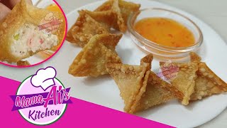 Easy CRAB RANGOON Recipe  Crab and Cream Cheese filled Wonton [upl. by Ertsevlis650]