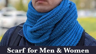 How to Crochet A Long Scarf for Men amp Women  Single Crochet Men Scarf  Side Bar Crochet Scarf [upl. by Yemiaj]