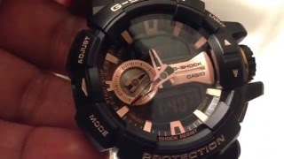 Casio GSHOCK GA400GB1A4JF Rose Gold Edition Unboxing [upl. by Mimi573]