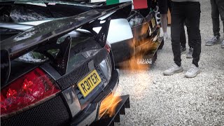 Street Legal Lamborghini Murcielago GT1 HUGE FLAMES and REV BATTLE [upl. by Noslen]