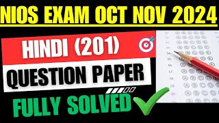 nios 10th exam 2024  nios hindi 201 most important question nios hindi 10th exam 12th class [upl. by Cammi434]