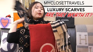 Luxury Scarves  Are They Worth It Feat CHANEL HERMES Louis Vuitton FENDI  myclosettravels [upl. by Eedoj]