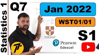 Jan 2022S1  WST0101  QNo7  Probability amp cumulative distribution  IAL Pearson Edexcel [upl. by Svirad344]