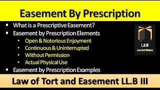 Easement by Prescription  Law of Torts and Easement [upl. by Kaylyn]