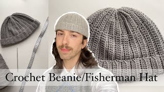 Crochet BeanieFisherman Hat Tutorial  Easy and Beginner friendly [upl. by Derag]