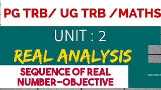 PG TRB maths UG TRBtnpscunit 2 Real Analysissequence of real number objective in tamil [upl. by Ronalda107]