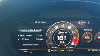 Audi RS3 2018 aceleration  0 to 286 kmh  s unitronic stage 1  95 Ron  91 Mon [upl. by Nylirehc]