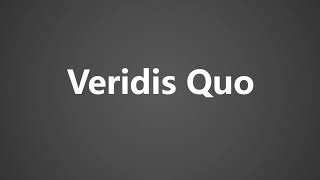 How To Pronounce Veridis Quo [upl. by Nappie]