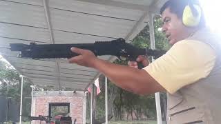 prueba de poder escopeta traumatica axor arms a6 calibre 12 de baja letalidad [upl. by Elwin]