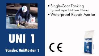 Vandex UniMortar 1  Singlecoat tanking  CE Concrete Repair to EN15043 [upl. by Durwyn964]