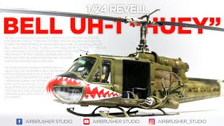 Bell UH1 Iroquois quotHueyquot  124 REVELL SCALE MODEL [upl. by Dorsey]