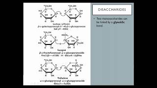 OSSM Biochem Chapter 7  Disaccharides and Polysaccharides [upl. by Epoh]