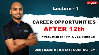 Lec 1  Career Opportunity after 12th  Importance of 12th Board for Career  JEE  BMATH  BSTAT [upl. by Ainex990]