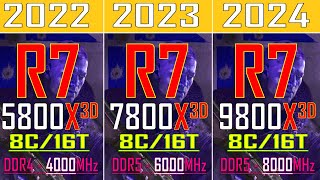 RYZEN 7 5800X3D vs RYZEN 7 7800X3D vs RYZEN 7 9800X3D  PC GAMES TEST [upl. by Razal]